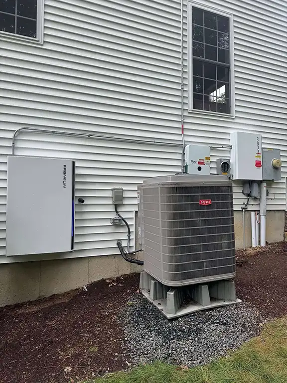 Solar system with Franklin battery and HVAC equipment