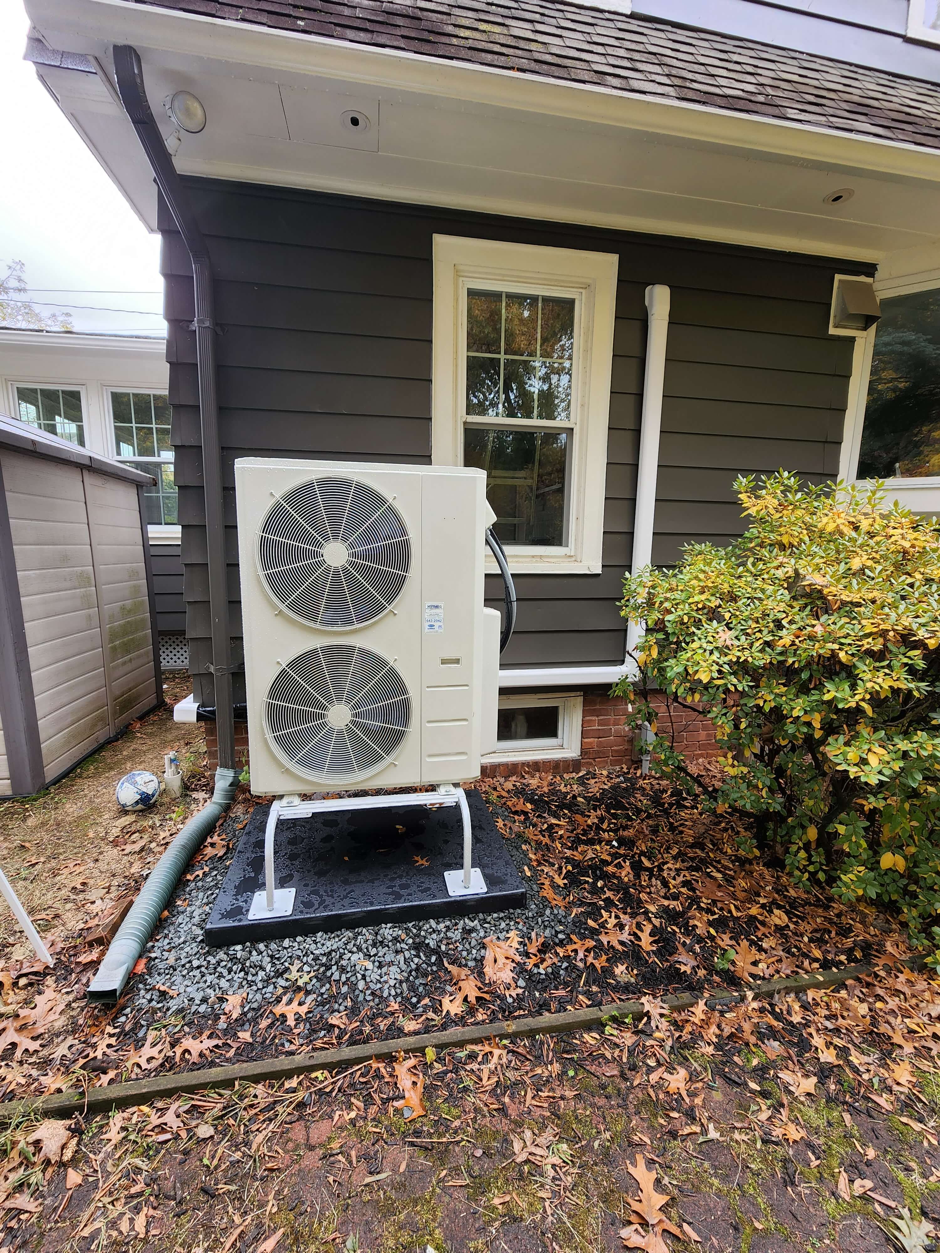 Mini-split heat pump outdoor unit installation