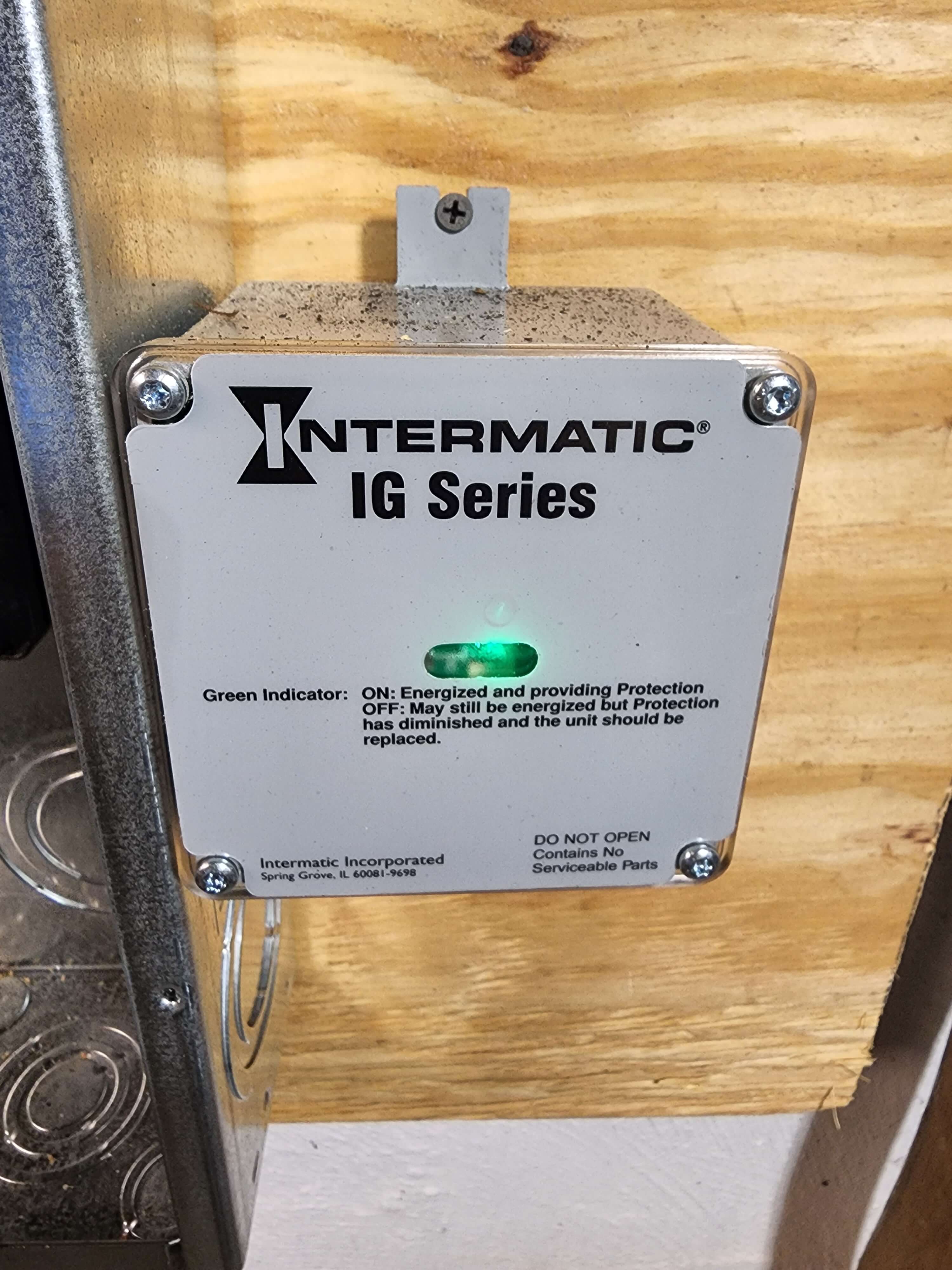Intermatic IG Series surge protector with active green indicator light
