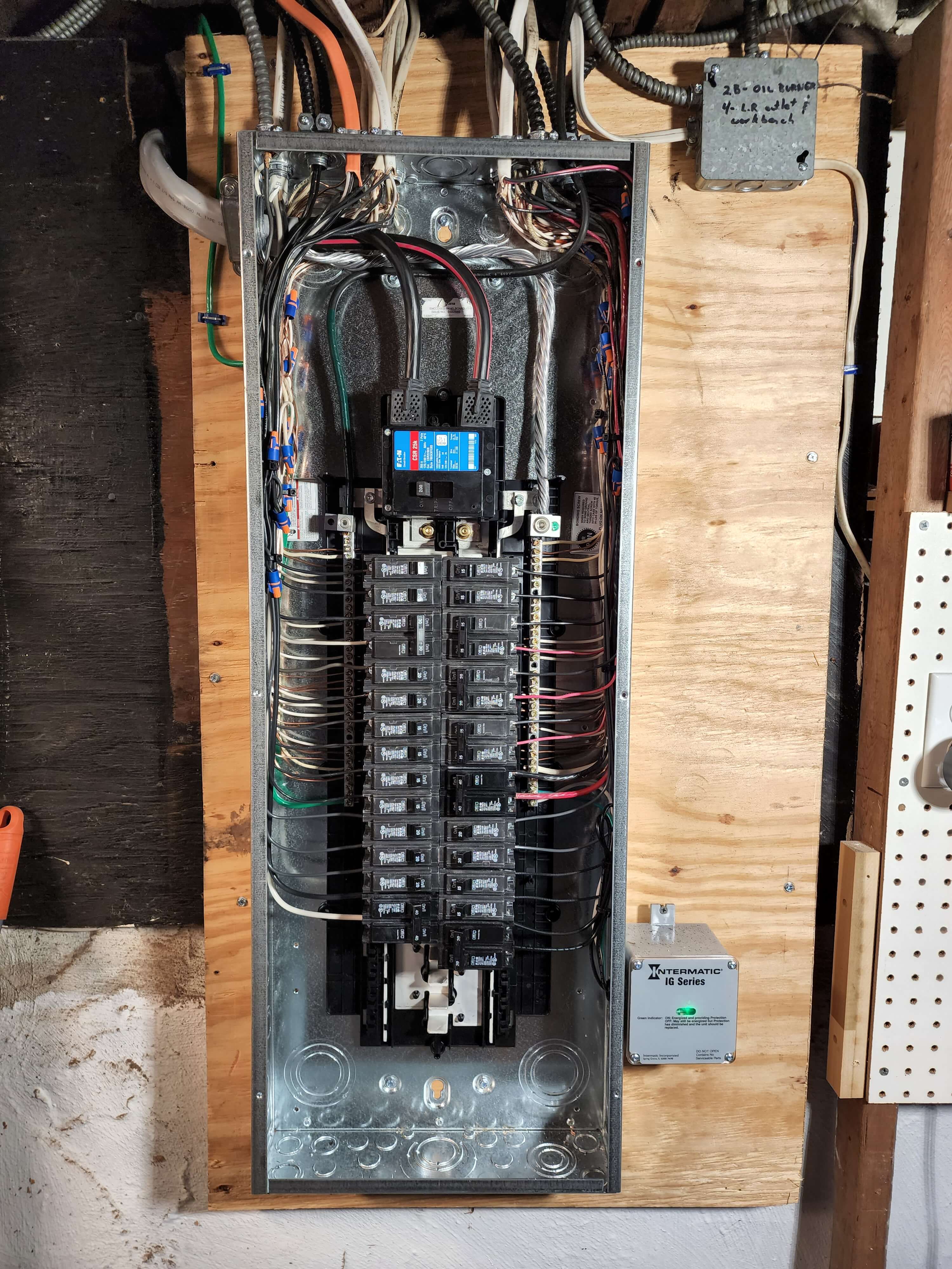 Eaton 200A panel upgrade with Intermatic surge protection